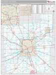 Indianapolis-Carmel-Anderson Wall Map Premium Style